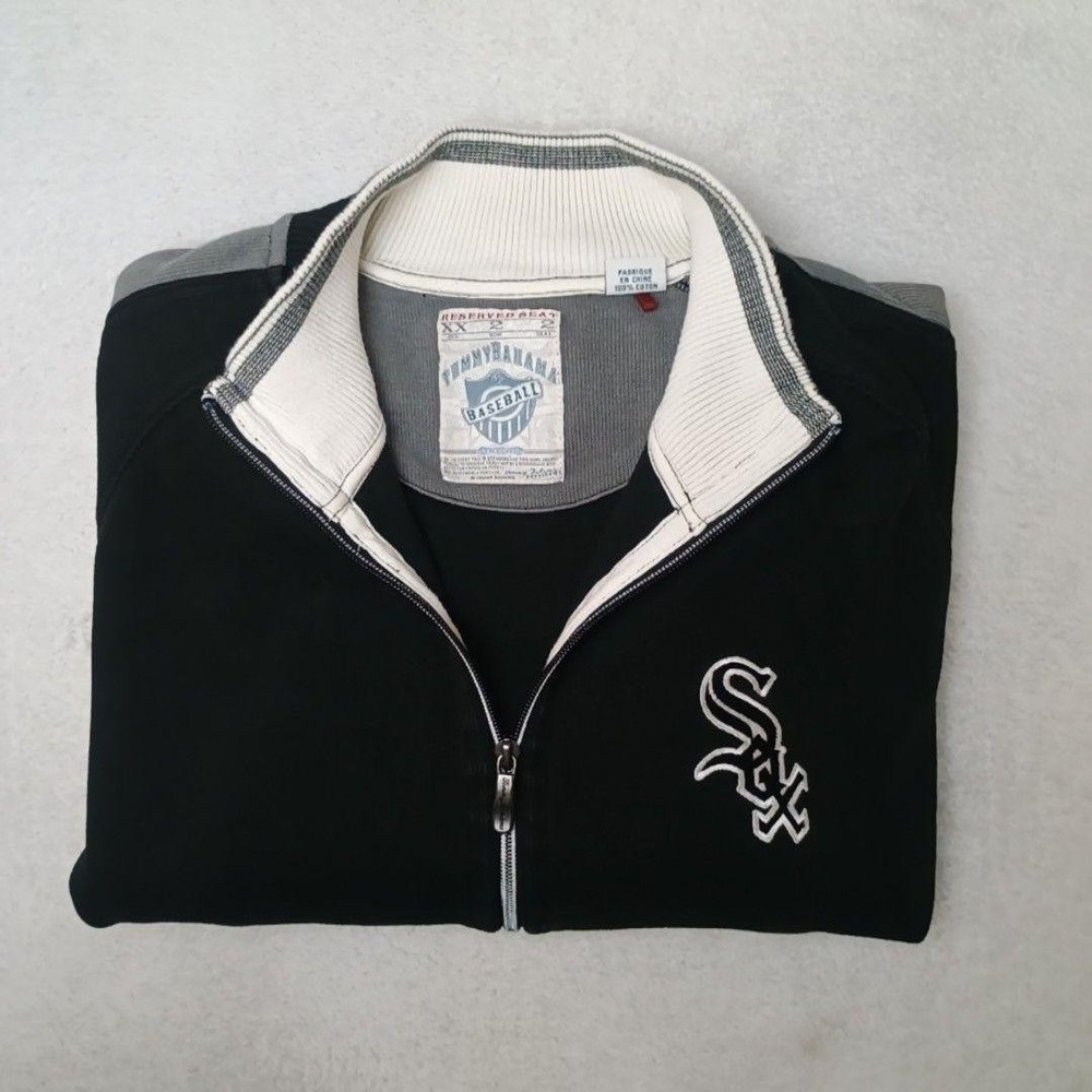 Tommy Bahama Chicago White Sox Sweater Mens L Black MLB Baseball Full Zip Beach
